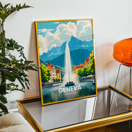 Geneva Travel Print - Vintage Travel Art Poster 9