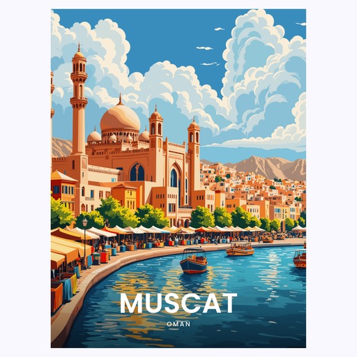Muscat Travel Print - Vintage Travel Art Poster  6