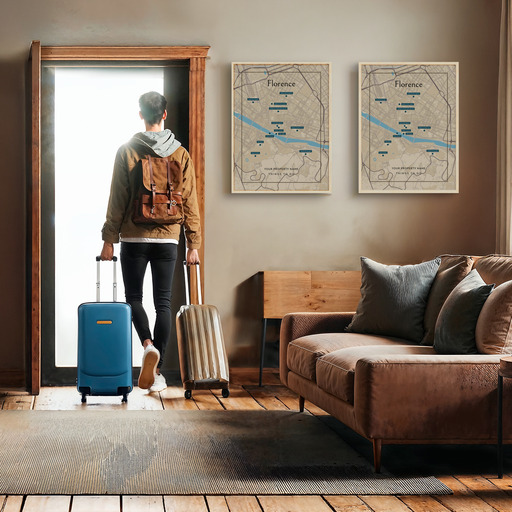 Florence Airbnb Tourist Poster in Road Trip - Street Map 11