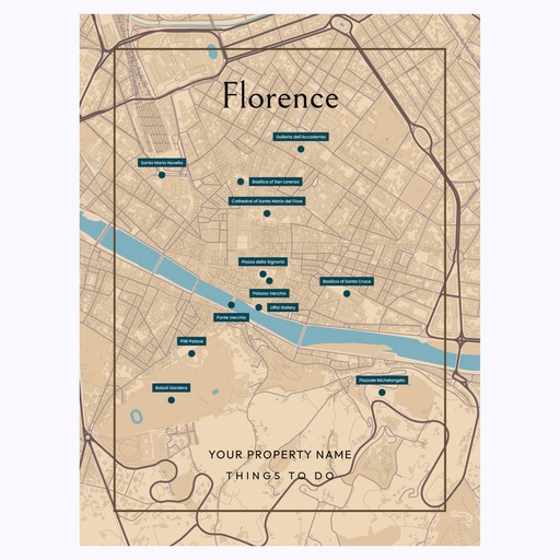 Florence Airbnb Tourist Poster in Road Trip - Street Map 6
