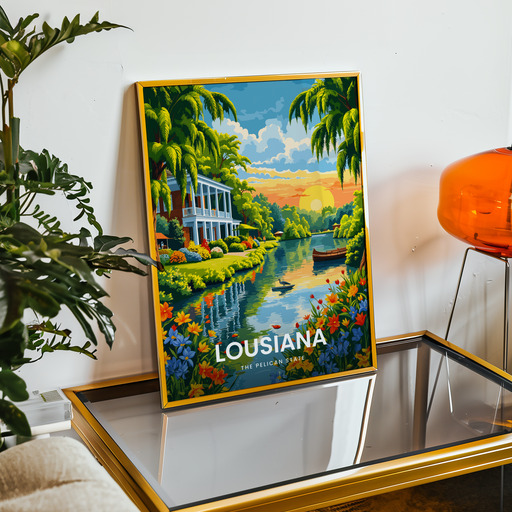 Louisiana Travel Print - Vintage Travel Art Poster 9