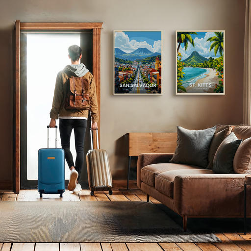 San Salvador Travel Print - Vintage Travel Art Poster 11