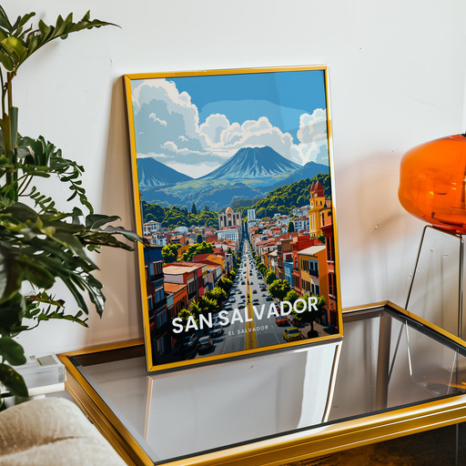 San Salvador Travel Print - Vintage Travel Art Poster 9