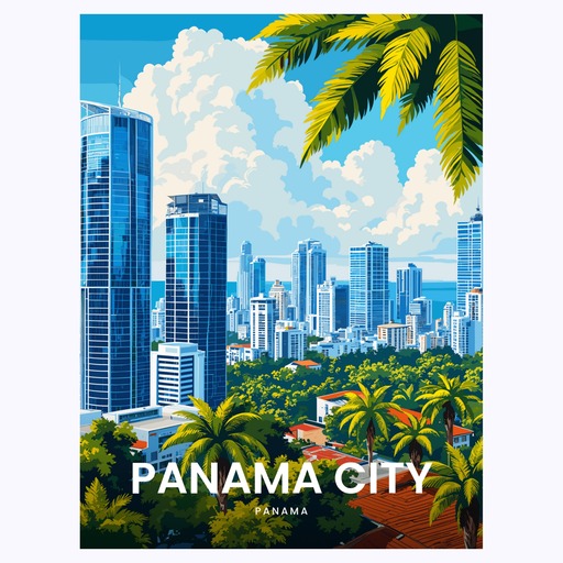 Panama City Travel Print - Vintage Travel Art Poster 6