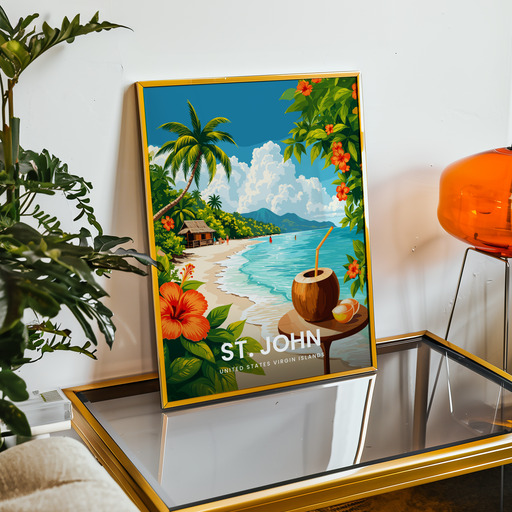 St. John Travel Print - Vintage Travel Art Poster 9