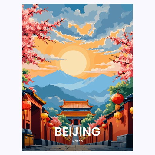 Beijing Travel Print - Vintage Travel Art Poster 6
