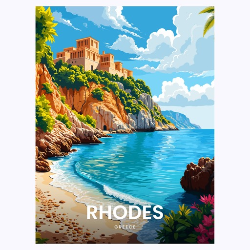 Rhodes Travel Print - Vintage Travel Art Poster 6