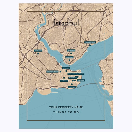 Istanbul Airbnb Tourist Poster in Road Trip - Street Map 6
