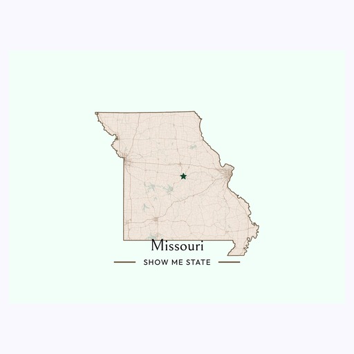 Missouri State Poster - Boundary Map 6