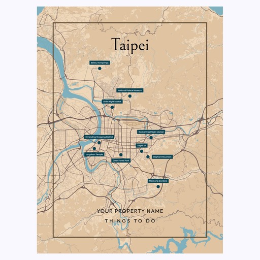 Taipei Airbnb Tourist Poster in Road Trip - Street Map 6