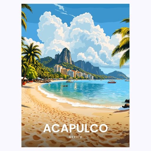 Acapulco Travel Print - Vintage Travel Art Poster 6
