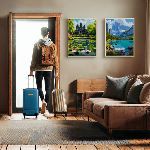 Angkor Wat Travel Print - Vintage Travel Art Poster 11