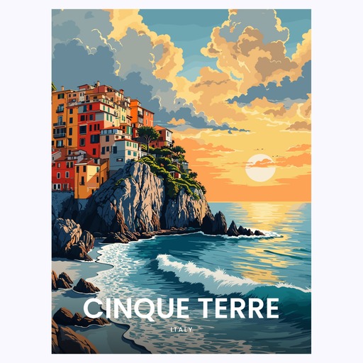 Cinque Terre Travel Print - Vintage Travel Art Poster 6