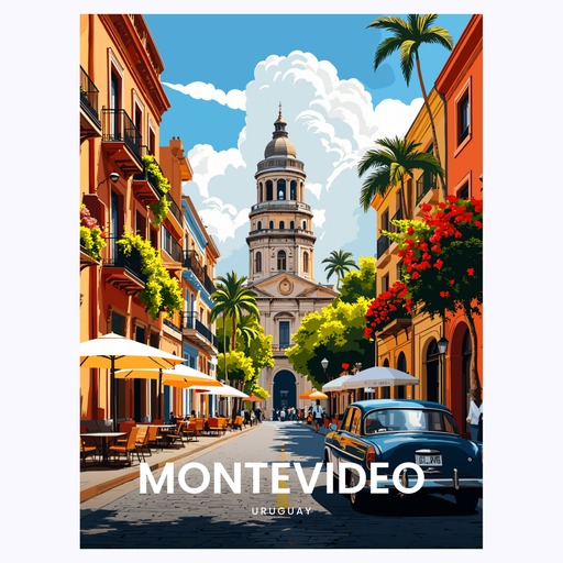 Montevideo Travel Print - Vintage Travel Art Poster 6