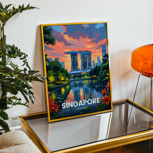 Singapore Travel Print - Vintage Travel Art Poster 9