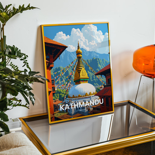 Kathmandu Travel Print - Vintage Travel Art Poster 9