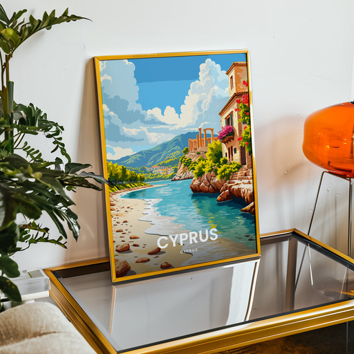 Cyprus Travel Print - Vintage Travel Art Poster 9