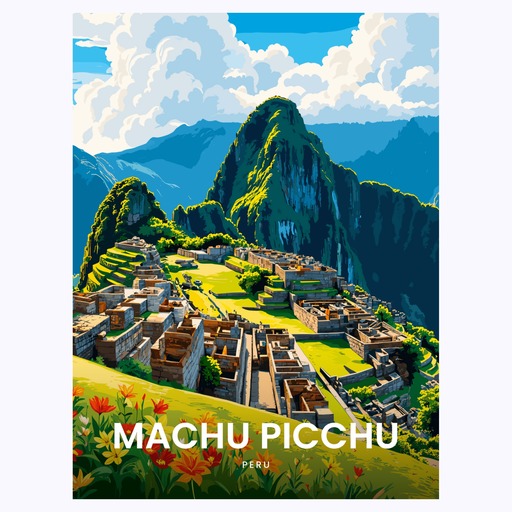 Machu Picchu Travel Print - Vintage Travel Art Poster  6