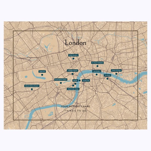 London Airbnb Tourist Poster in Road Trip - Street Map 6