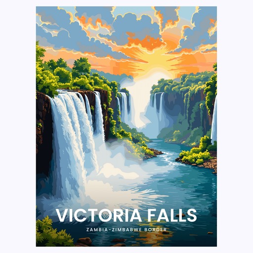 Victoria Falls Travel Print - Vintage Travel Art Poster 6