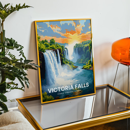 Victoria Falls Travel Print - Vintage Travel Art Poster 9