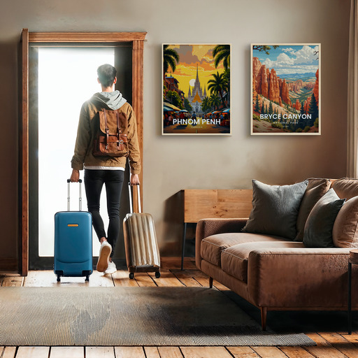 Phnom Penh Travel Print - Vintage Travel Art Poster 11