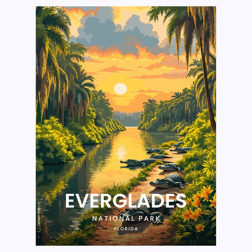 Everglades National Park Travel Print - Vintage Travel Art Poster 6
