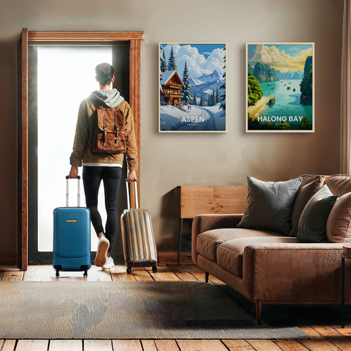 Winter in Aspen Travel Print - Vintage Travel Art Poster 11