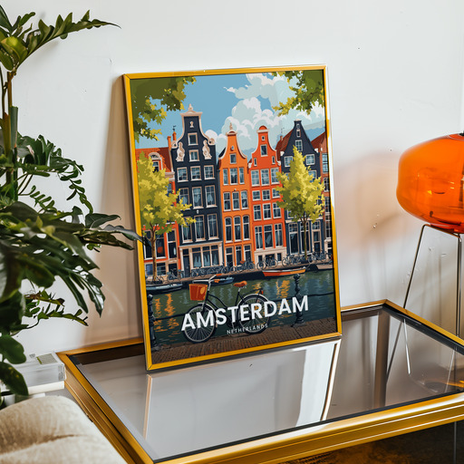 Amsterdam Travel Print - Vintage Travel Art Poster 9