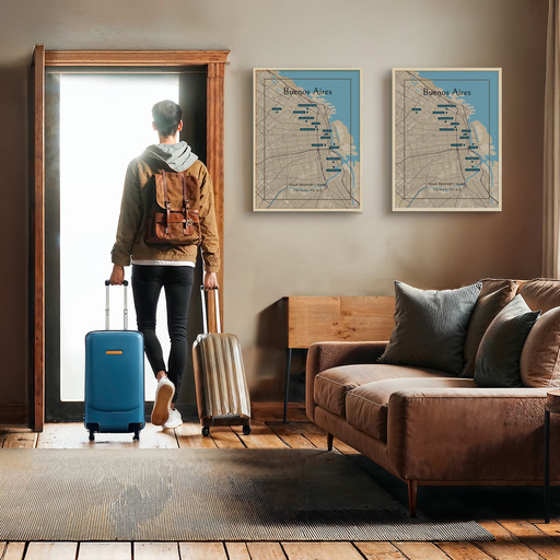 Buenos Aires Airbnb Tourist Poster in Road Trip - Street Map 11