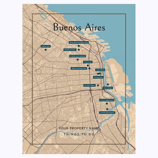 Buenos Aires Airbnb Tourist Poster in Road Trip - Street Map 6