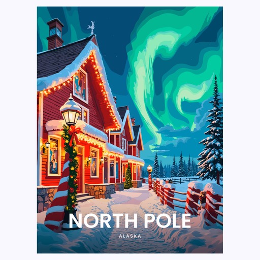 North Pole Travel Print - Vintage Travel Art Poster 6