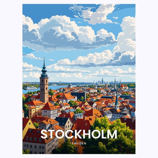 Stockholm Travel Print - Vintage Travel Art Poster 6