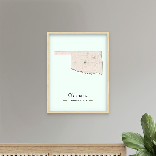 Oklahoma State Poster - Boundary Map 8