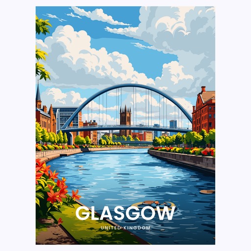 Glasgow Travel Print - Vintage Travel Art Poster 6