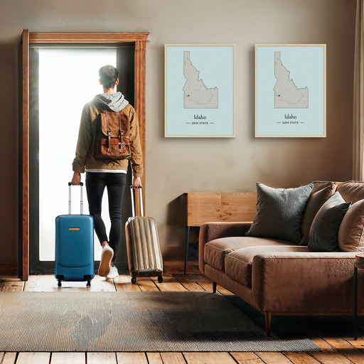 Idaho State Poster - Boundary Map 11