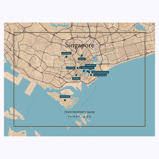 Singapore Airbnb Tourist Poster in Road Trip - Street Map 6