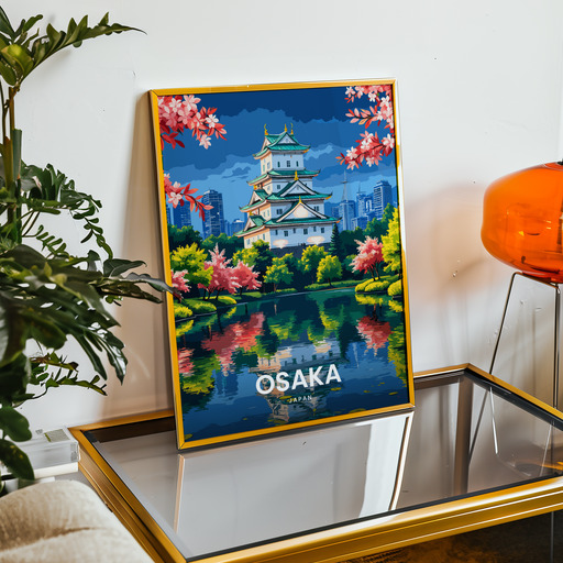 Osaka Travel Print - Vintage Travel Art Poster 9