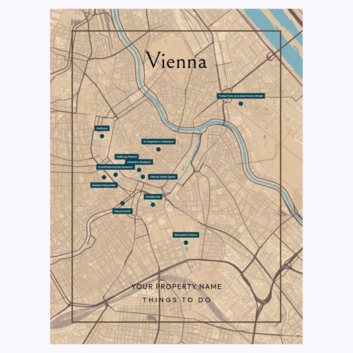 Vienna Airbnb Tourist Poster in Road Trip - Street Map 6