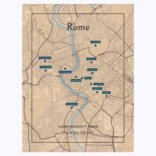 Rome Airbnb Tourist Poster in Road Trip - Street Map 6