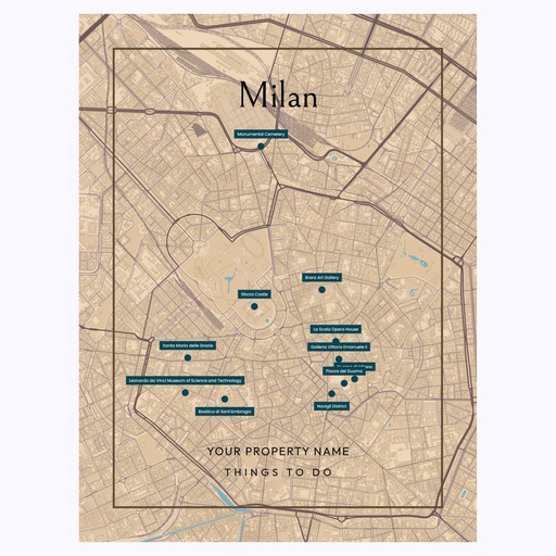 Milan Airbnb Tourist Poster in Road Trip - Street Map 6