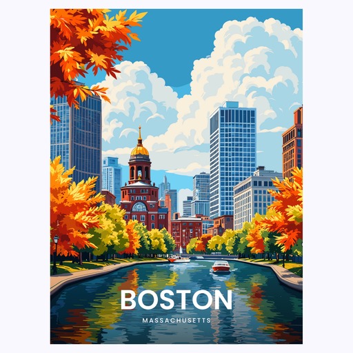 Boston Travel Print - Vintage Travel Art Poster 6