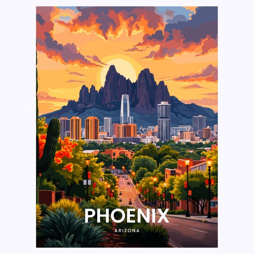 Phoenix Travel Print - Vintage Travel Art Poster 6
