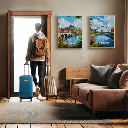 Prague Travel Print - Vintage Travel Art Poster  11