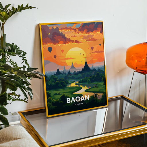 Bagan Travel Print - Vintage Travel Art Poster 8