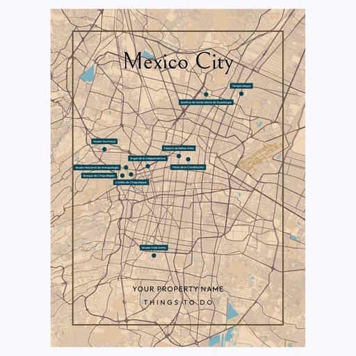 Mexico City Airbnb Tourist Poster in Road Trip - Street Map 6