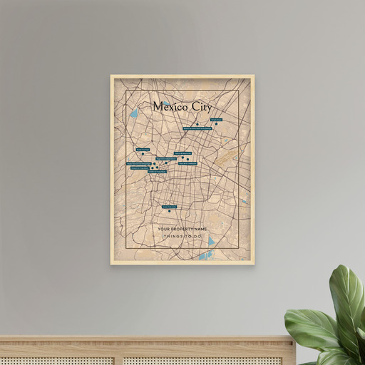 Mexico City Airbnb Tourist Poster in Road Trip - Street Map 8