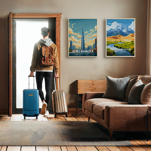 Burj Khalifa Travel Print - Vintage Travel Art Poster 11