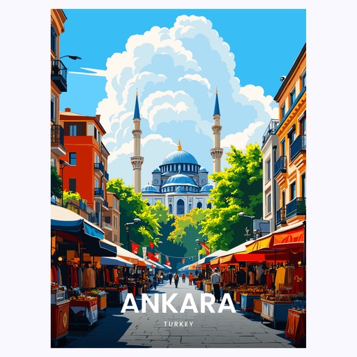 Ankara Travel Print - Vintage Travel Art Poster 6