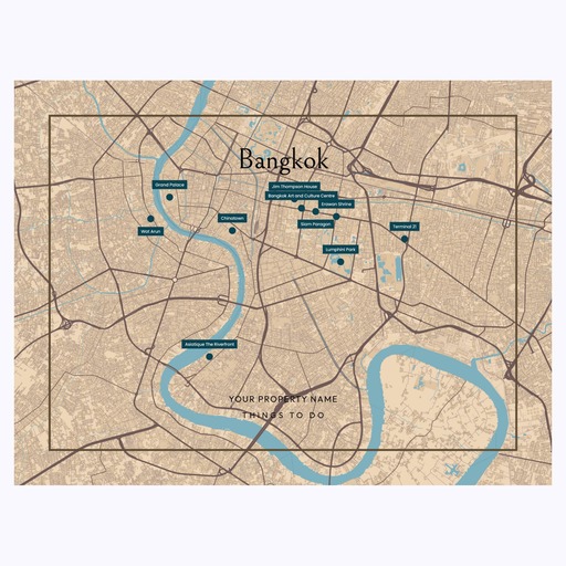 Bangkok Airbnb Tourist Poster in Road Trip - Street Map 6